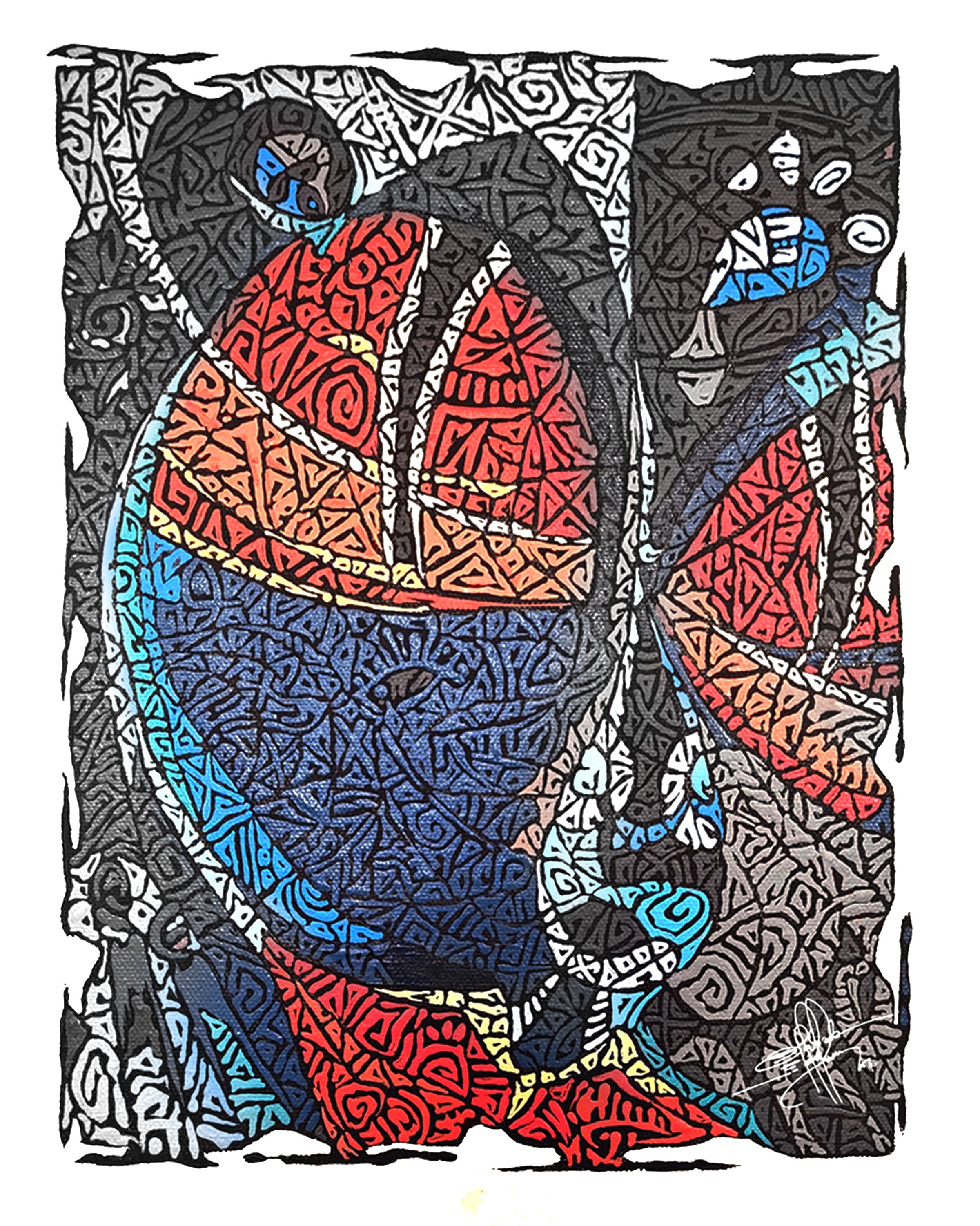African Abstract painting titled: Faceless